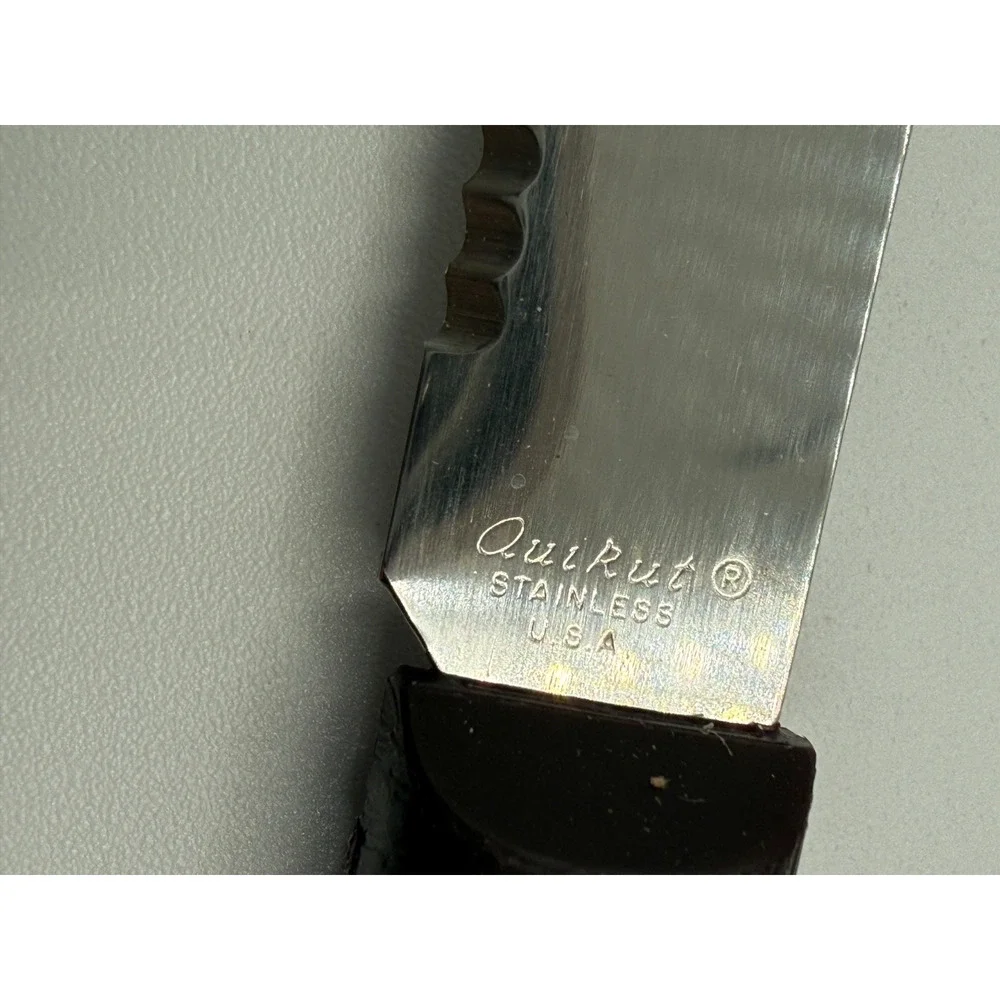 Vintage Quikut Quikkle Steak Knives Lot 12 NOS Stainless USA Original Sleeves